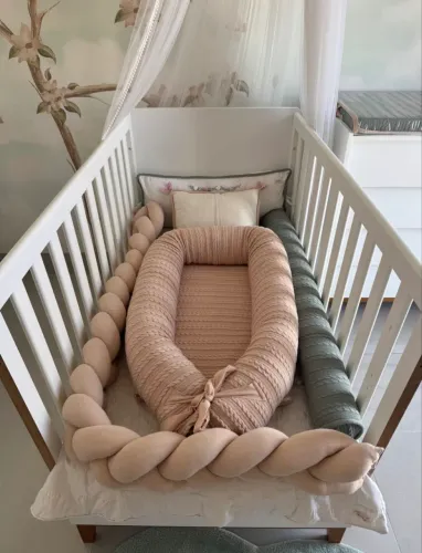 Berço 3 em 1 com colchão incluso 60 x 130 3 níveis de altura ajustável e seguro 