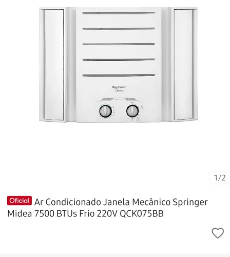 Ar condicionado Midea 7500 btu 220w