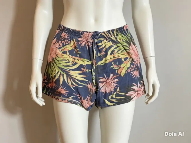 Short feminino estampado tropical GG- Cós elástico- sem defeitos