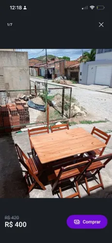 Mesas e cadeiras dobraveis
