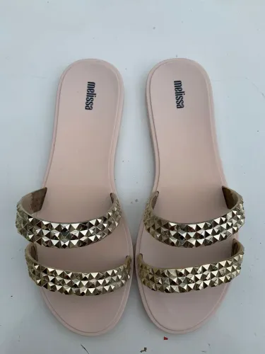 sandalia melissa original numero 39 40 rasteirinha cor bege