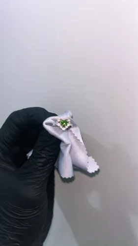 Anel de Turmalina verde natural