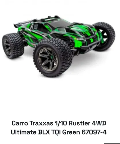 Carro Traxxas 1/10 Rustler 4WD Ultimate BLX TQI Green 67097-4<br><br>Encomenda <br><br>R$ 4.799,00