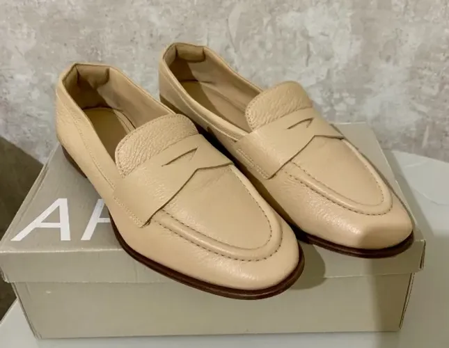 (AREZZO 36) MOCASSIM SAPATILHA LOAFER AREZZO COURO BEGE