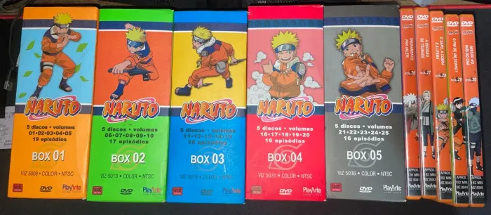 Box DVD Anime Naruto volumes 1 ao 30