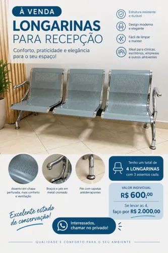Longarinas/ cadeiras de espera