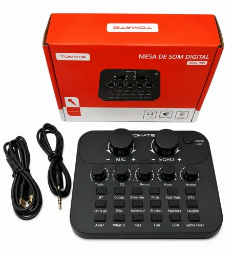 Mesa de Som Digital Tomate MXS-009 | Qualidade para Lives, Jogos e Gravações