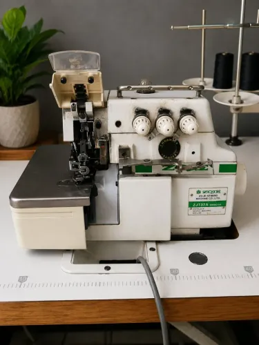 Máquina industrial overlock.