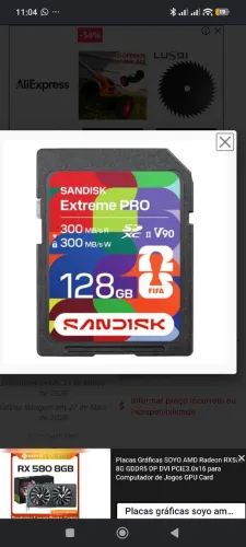 Cartão de Memória SD Sandisk Extreme Pro 128GB 300MBS - SDSDXDM-128G-GN4IH