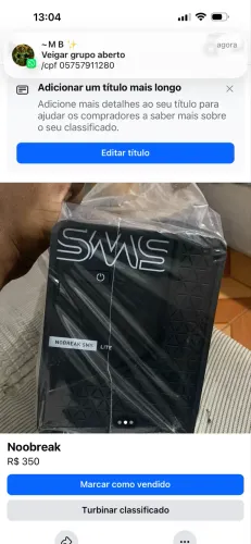 Noobreak SMS lacrado 