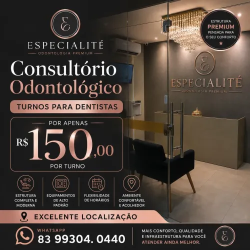 Consultório Odontológico - Aluguel de Turnos para Dentistas em João Pessoa