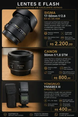Kit De Câmera e Flash Canon