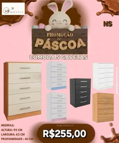 Cômoda 5 gavetas 