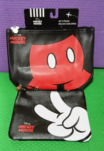 Kit 2 bolsas Necessaire Mickey Mouse oficial Semax