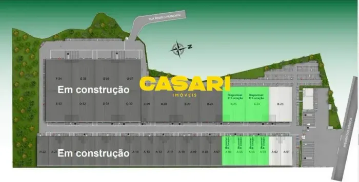 Galpão para Alugar com 1.192 m² no Parque Central Santo André/SP