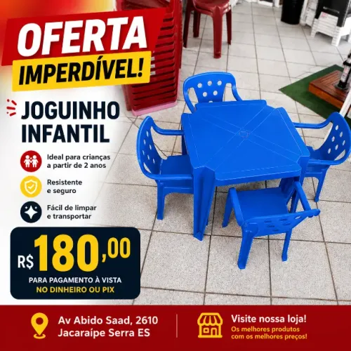 Kit Infantil - Mesinha Com 4 Cadeirinhas