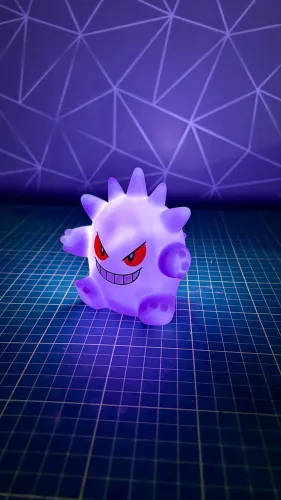 Luminária Pokémon Gengar Roxo Led