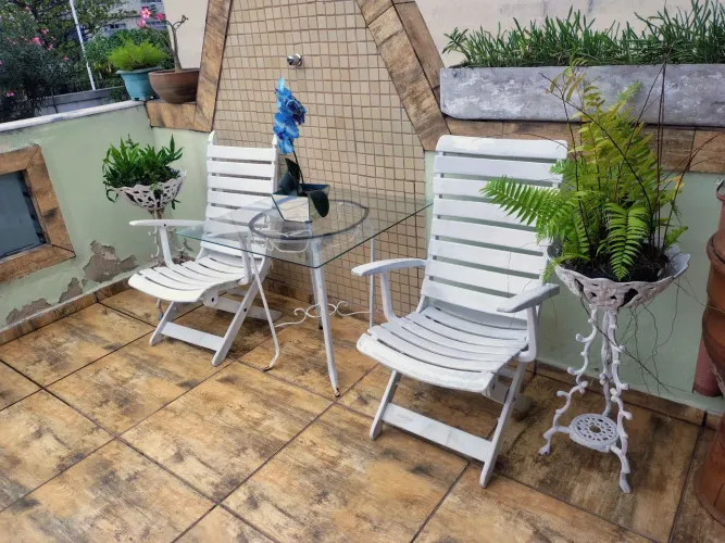 Conjunto cinco peças jardim ou varanda