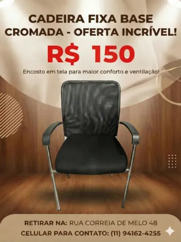 Cadeira Fixa Base Cromada