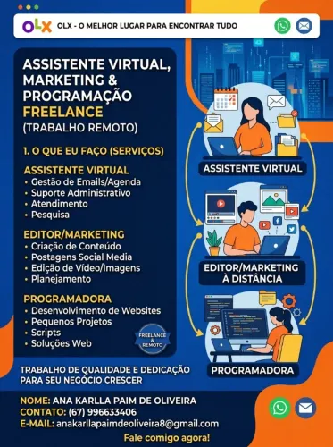 Assistente Virtual | Social Media e Edição | Programadora (Remoto)