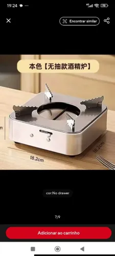 FOGÃO A ALCOOL INOX