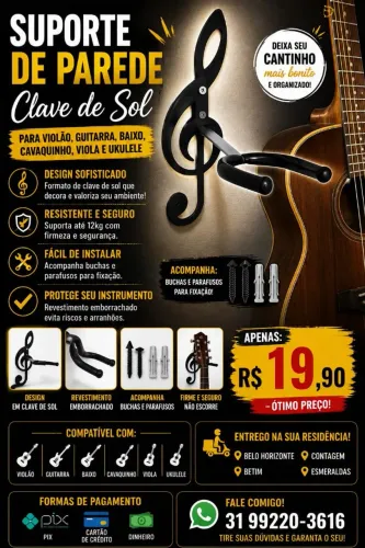 Suporte violão Clave de sol