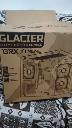 Gabinete Gamer BRX Xtreme Glacier R41B RGB com 3 Fans e Vidro Temperado