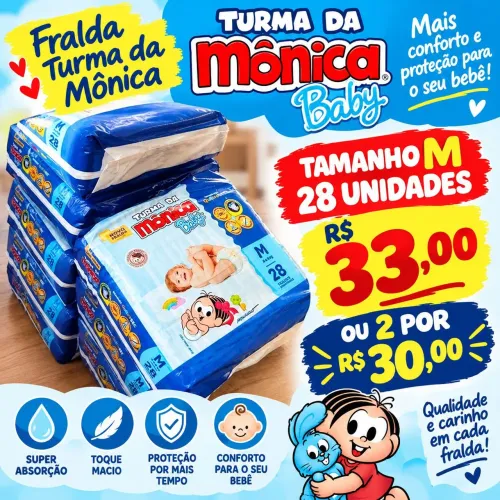 Fralda turma da Monica M 28 uni