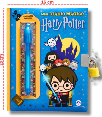 Diário Infantil Harry Potter com Cadeado e Caneta Mágica Invisível