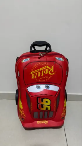 Mochilha Relâmpago Mcqueen 3d Infantil Rodinha Carros Maxtoy
