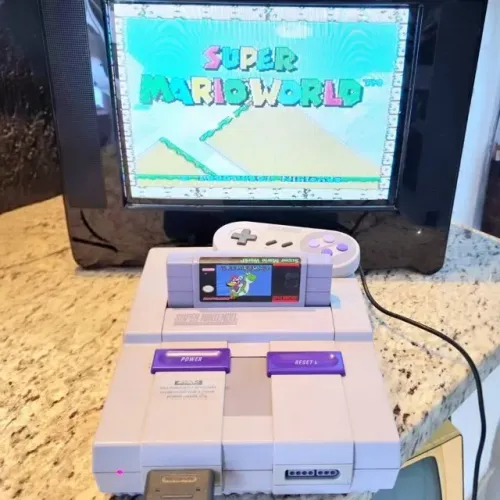 Super Nintendo Completo+Cartucho Super Mario Word Playtronic Original+1 Controle + Cabo RF