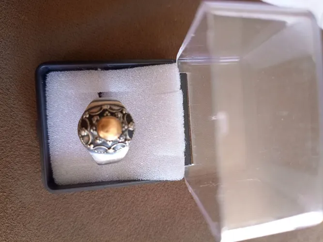 Anel de prata 950 com ouro