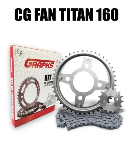 Kit Relação Transmissão Grapks CG 160 Start Fan Titan Cargo