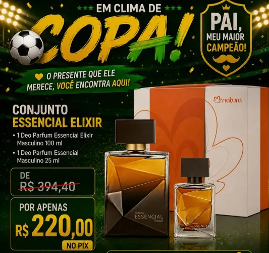 Conjunto Essencial Elixir 100ml +Miniatura Essencial Clássico 25ml Presente Perfeito