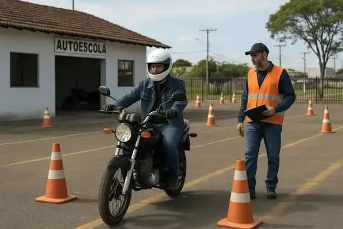 Aula de moto para tirar a CNH