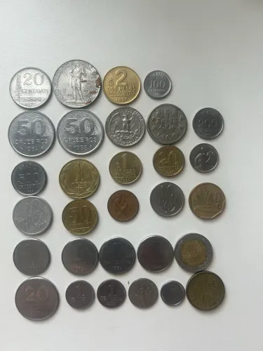 Coleção variada de 30 moedas antigas lote 4