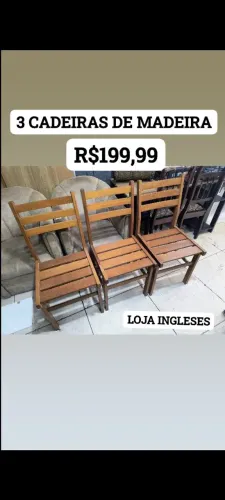 CONJUNTO CADEIRAS DE MADEIRA