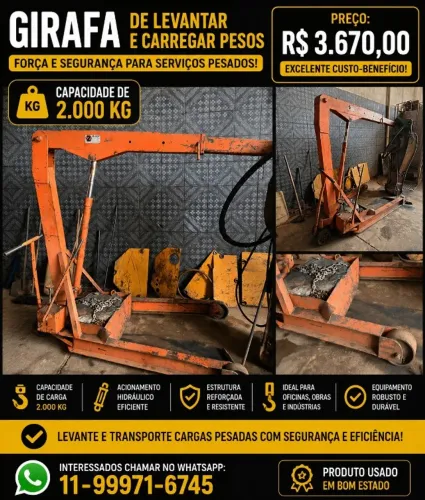GIRRAFA- LEVANTAR E CARREGAR PESOS ATE 2.000 KGS