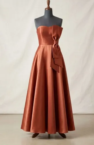 Vestido Terracota ( Tecido Zebeline).