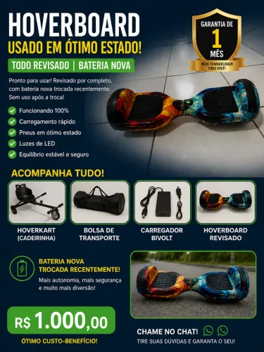 ? HOVERBOARD COMPLETO + HOVERKART - BATERIA NOVA ?