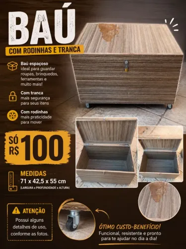 Baú em madeira 