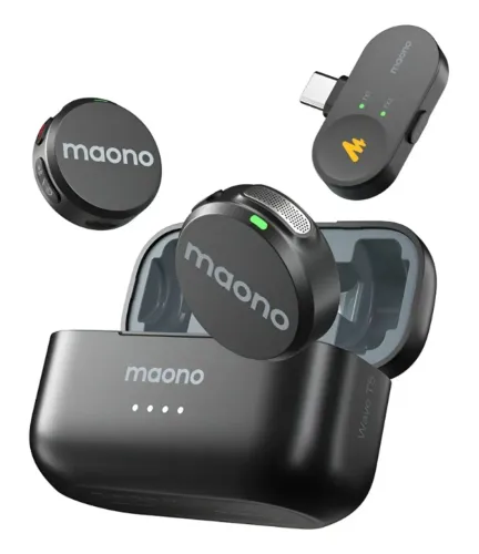 Microfone Lapela Sem Fio Maono Wave T5 Usb-C Wm-650