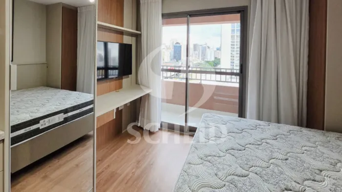 Studio mobiliado para locação na Vila Mariana a 400 m do Metrô.25 m² com varanda. 1 vaga d
