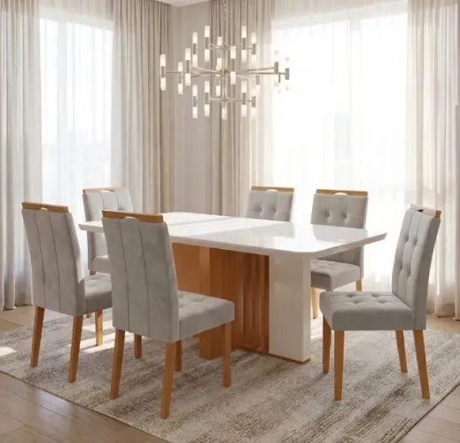 Mesa Bellagio 170 com 6 Cadeiras Verona