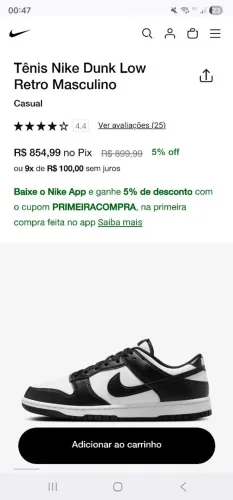 Tênis Nike Dunk Low Panda Retro Masculino Tam 41 Conservadissimo!!! 