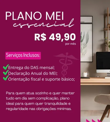 Plano MEI mensal especializado para o seu negócio.
