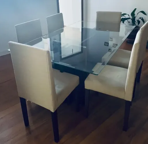 Mesa de jantar 160x100 - 6 cadeiras