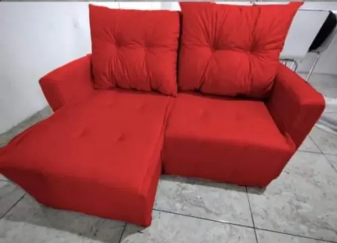 Sofá Retrátil 1.40m Vermelho Destaque na Sala Direto da Fábrica