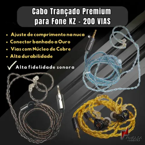 Cabo KZ  Reforçado Premium 200 Vias de Cobre - Retorno de Palco Monitor de palco 