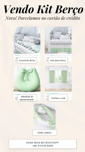 Kit Berço 9 Peças + Acessórios - Novo, Nunca Usado